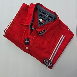 VINTAGE Men's Tommy Hilfiger Bowling Style Shirt - Red - Large - NWT